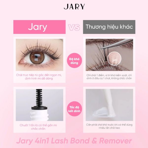 Keo Dán Jary Mi 2 Đầu 4 Trong 1 Lash Bond & Remover