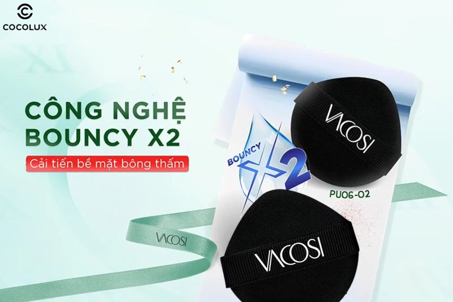 Kết cấu của bông phấn nước Vacosi Cushion Sponge PU06-02 - Đen