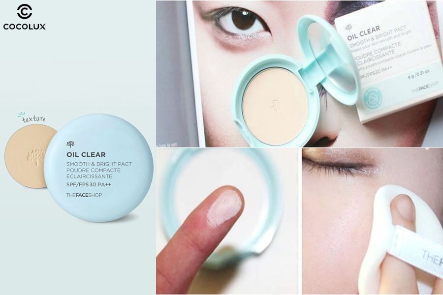 Kết cấu của phấn phủ The Face Shop Oil Clear Smooth & Bright Pact