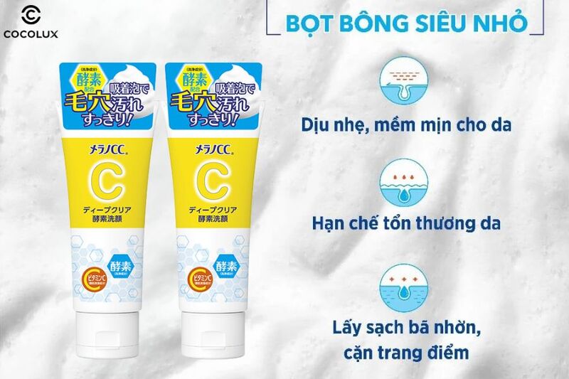 Kết cấu của sữa rửa mặt Melano CC Deep Clear Enzyme dưỡng s&aacute;ng, sạch s&acirc;u
