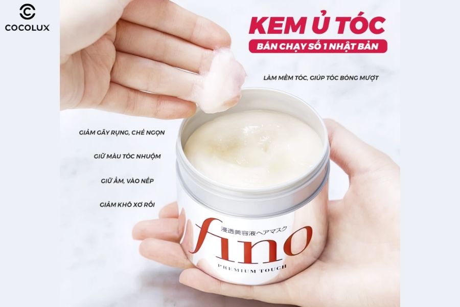 Kết cấu kem đặc, mềm mịn của ủ t&oacute;c Fino