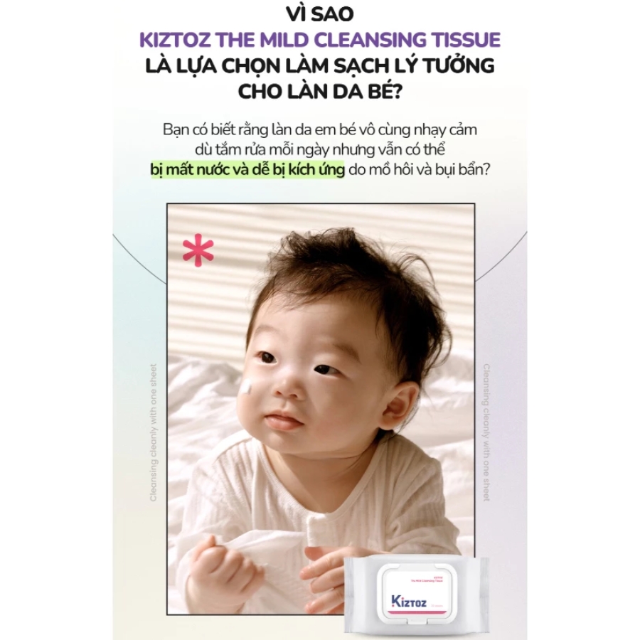 Khăn Giấy Ướt Tẩy Trang Làm Sạch Chống Nắng Kiztoz 30 Miếng