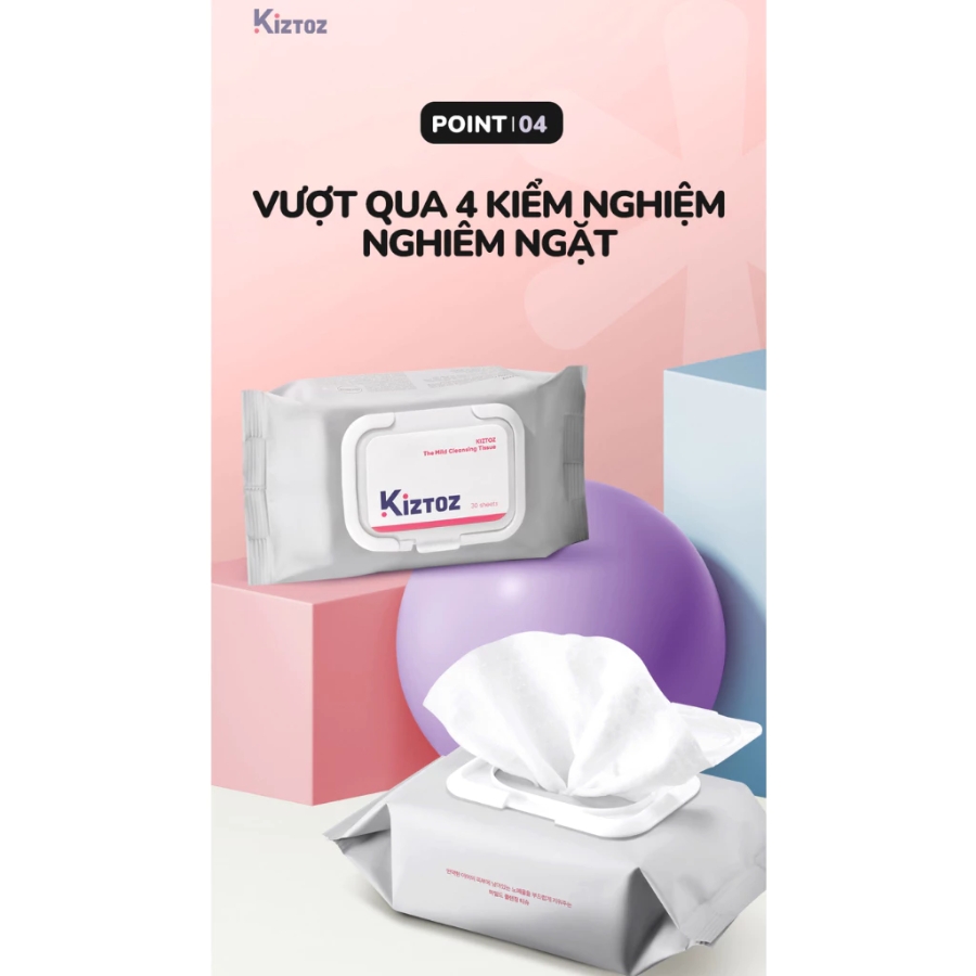 Khăn Giấy Ướt Tẩy Trang Làm Sạch Chống Nắng Kiztoz 30 Miếng