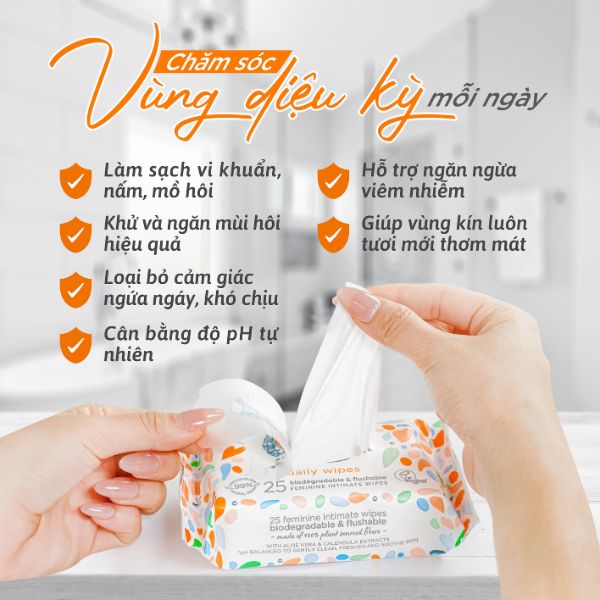 Khăn Ướt Vệ Sinh Vùng Kín Hằng Ngày Cao Cấp Femfresh 25 Tờ