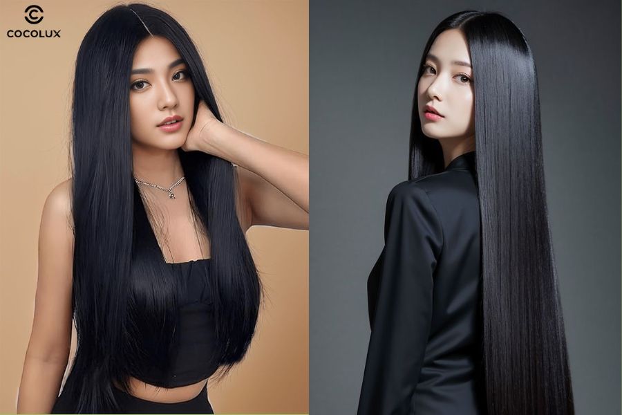 Tóc dài thẳng tự nhiên luôn là lựa chọn an toàn, tôn nét nhẹ nhàng và nữ tính