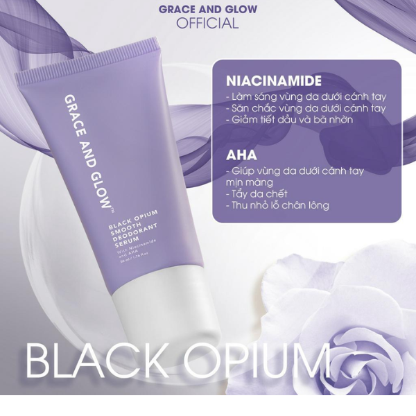 Lăn Khử Mùi Grace And Glow Black Opium Deodorant Serum Niacinamide AHA 50ml