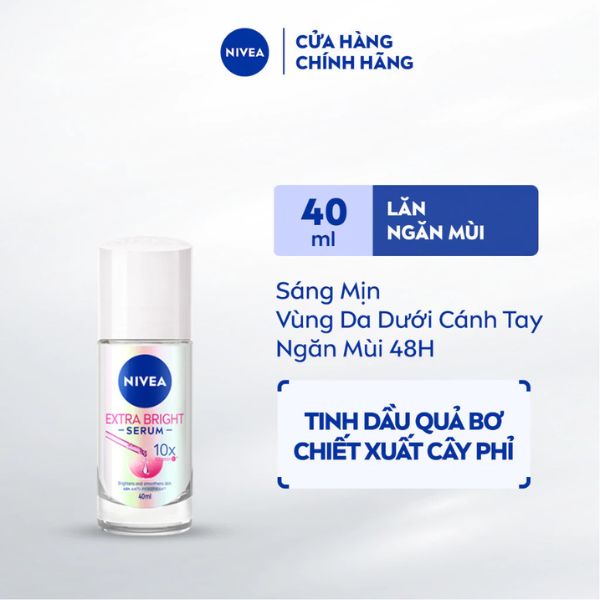 Lăn Khử Mùi Nivea Extra Bright Serum 10x Vitamin C Dưỡng Sáng 40ml