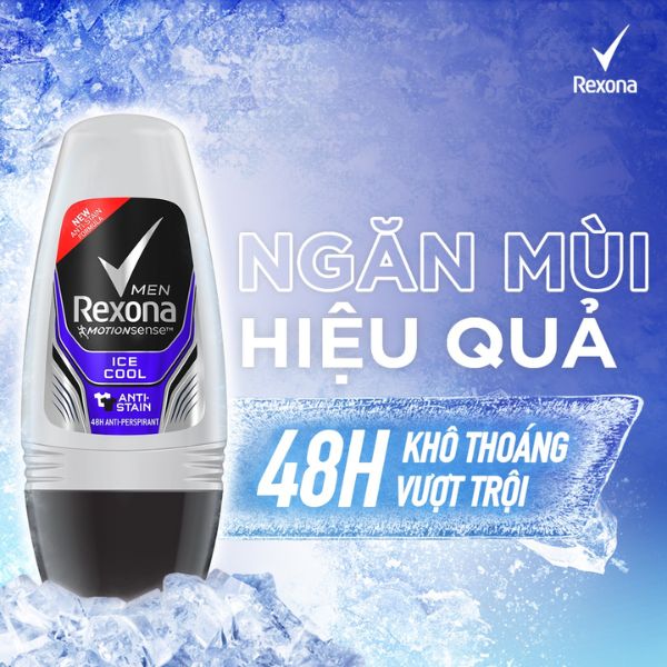 Lăn Khử Mùi Rexona Men Ice Cool Khô Thoáng 50ml