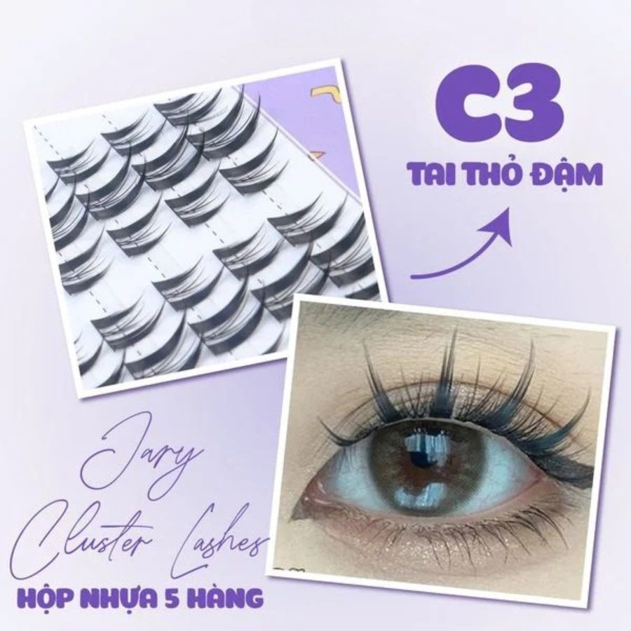 Lông Mi Giả Jary Cluster Lashes Hộp 5 Hàng - C3 Thỏ Đậm