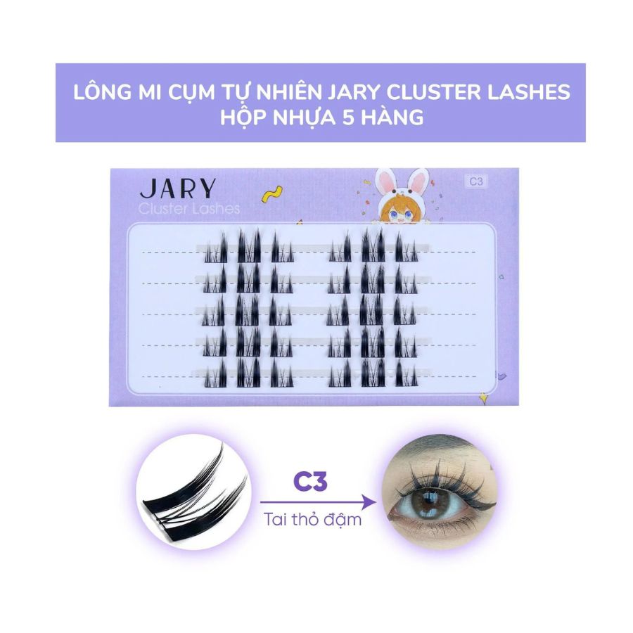 Lông Mi Giả Jary Cluster Lashes Hộp 5 Hàng - C3 Thỏ Đậm