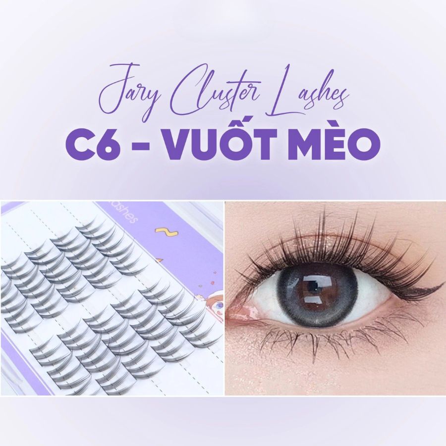 Lông Mi Giả Jary Cluster Lashes Hộp 5 Hàng - C6 Vuốt Mèo