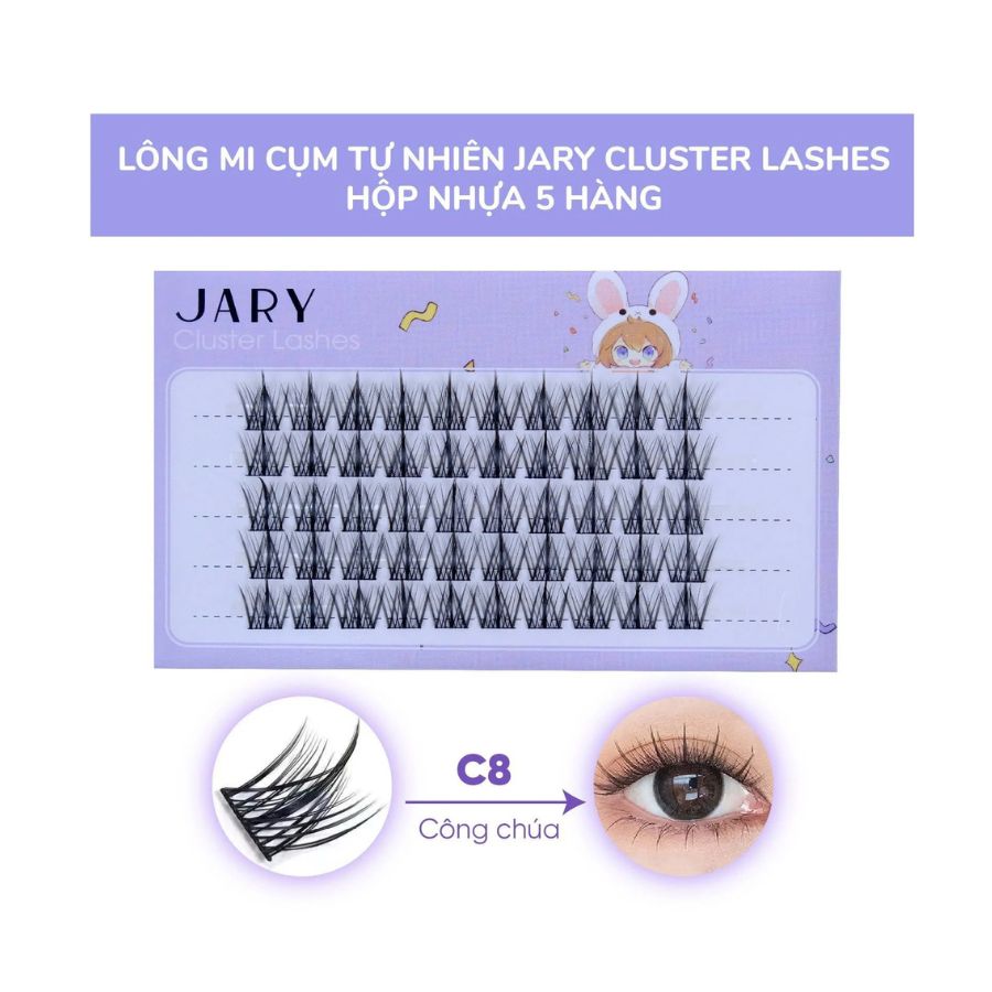 Lông Mi Giả Jary Cluster Lashes Hộp 5 Hàng - C8 Công Chúa