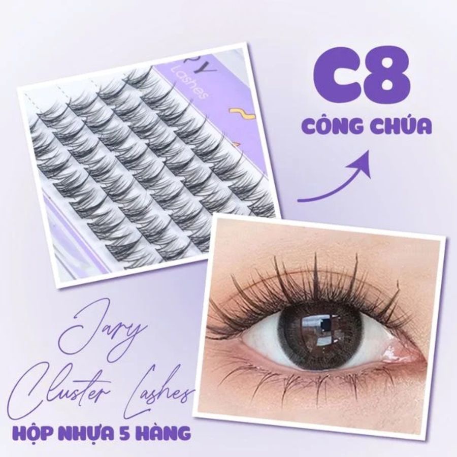 Lông Mi Giả Jary Cluster Lashes Hộp 5 Hàng - C8 Công Chúa