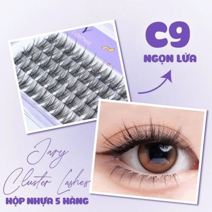Lông Mi Giả Jary Cluster Lashes Hộp 5 Hàng - C9 Ngọn Lửa