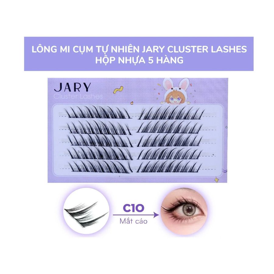 Lông Mi Giả Jary Cluster Lashes Hộp 5 Hàng - C10 Xéo Mắt Cáo