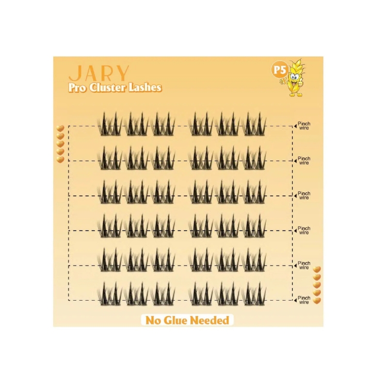 Lông Mi Giả Jary Pro Cluster Lashes Có Sẵn Keo - P5 Lúa Mì Đôi