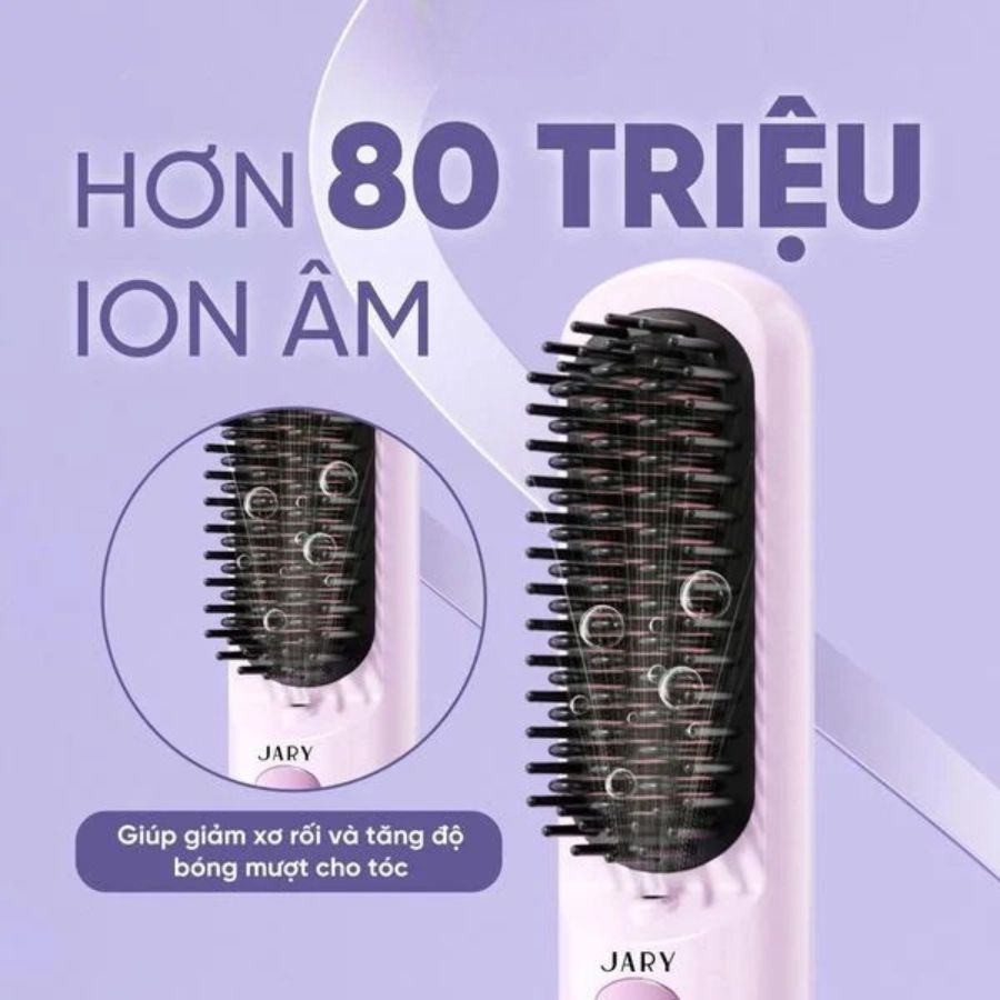 Lược Điện Jary Ion Electric Hair Comb Không Dây - Màu Hồng