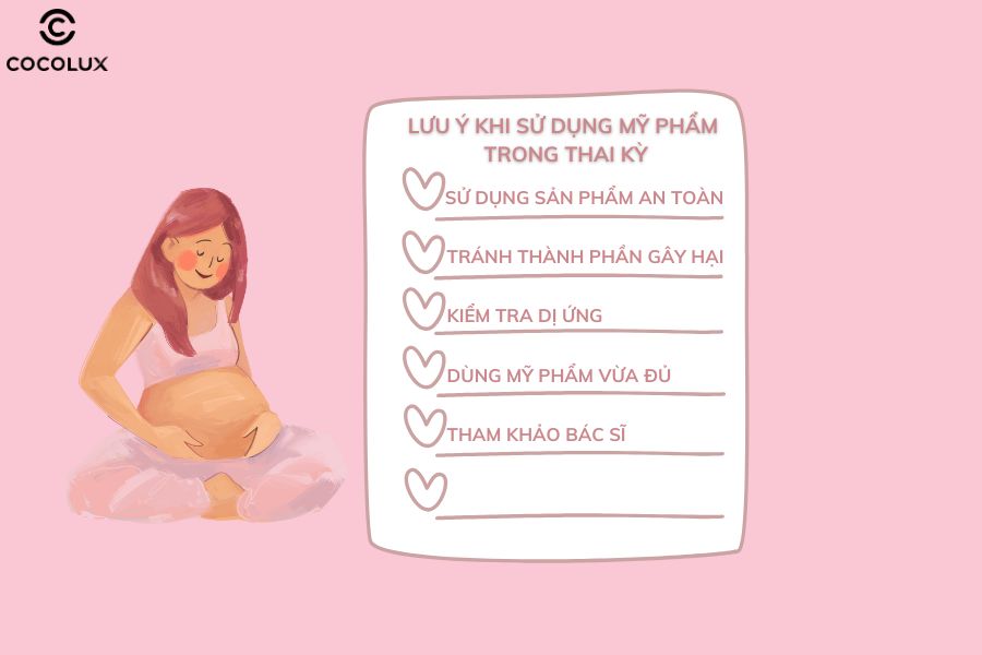 Một số lưu ý khi sử dụng mỹ phẩm trong thai kỳ