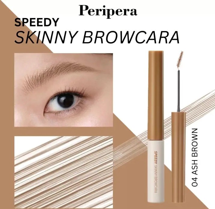 Mascara Lông Mày Peripera Speedy Skinny Brow Mascara #04 Ash Brown