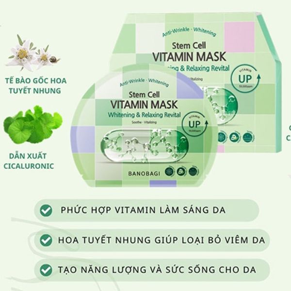 Mặt Nạ Banobagi Stem Cell Vitamin Mask - Whitening & Relaxing Revital MC