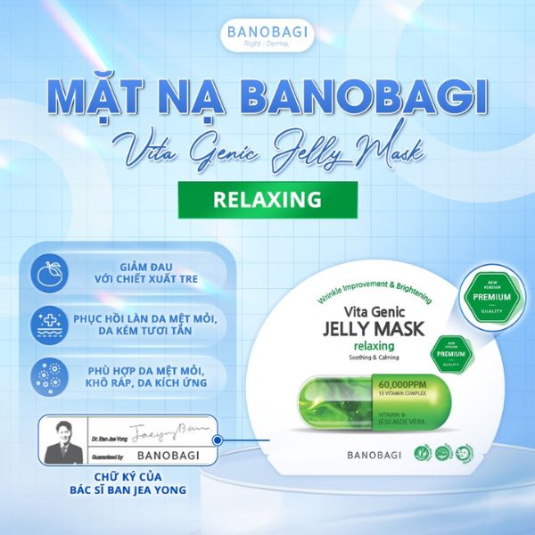 Mặt Nạ Banobagi Vita Genic Jelly Mask - Relaxing 30g (Xanh Lá)