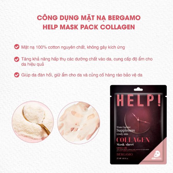Mặt Nạ Bergamo Help - Collagen