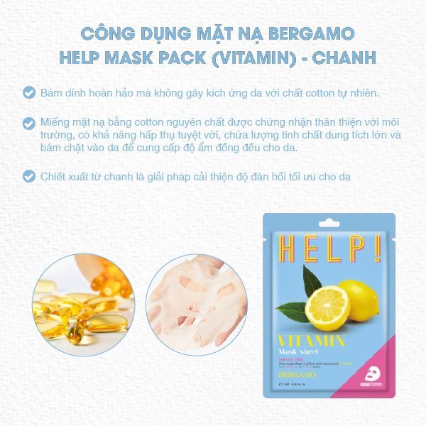 Mặt Nạ Bergamo Help Vitamin - Chanh