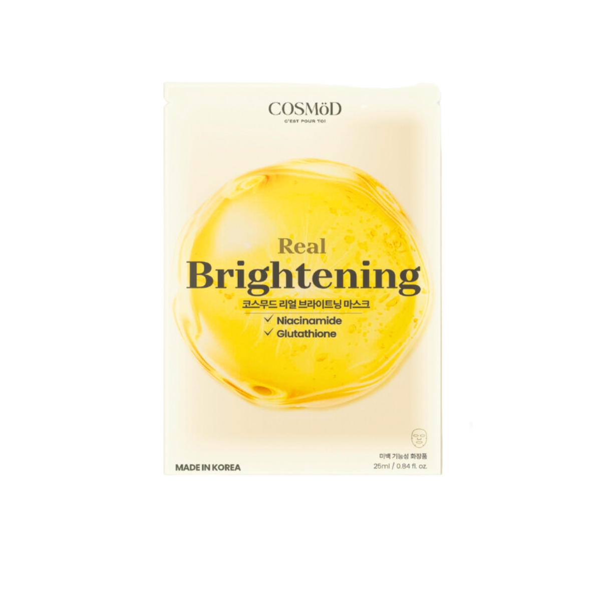 Mặt Nạ Cosmod Real Brightening Niacinamide Glutathione - Vàng