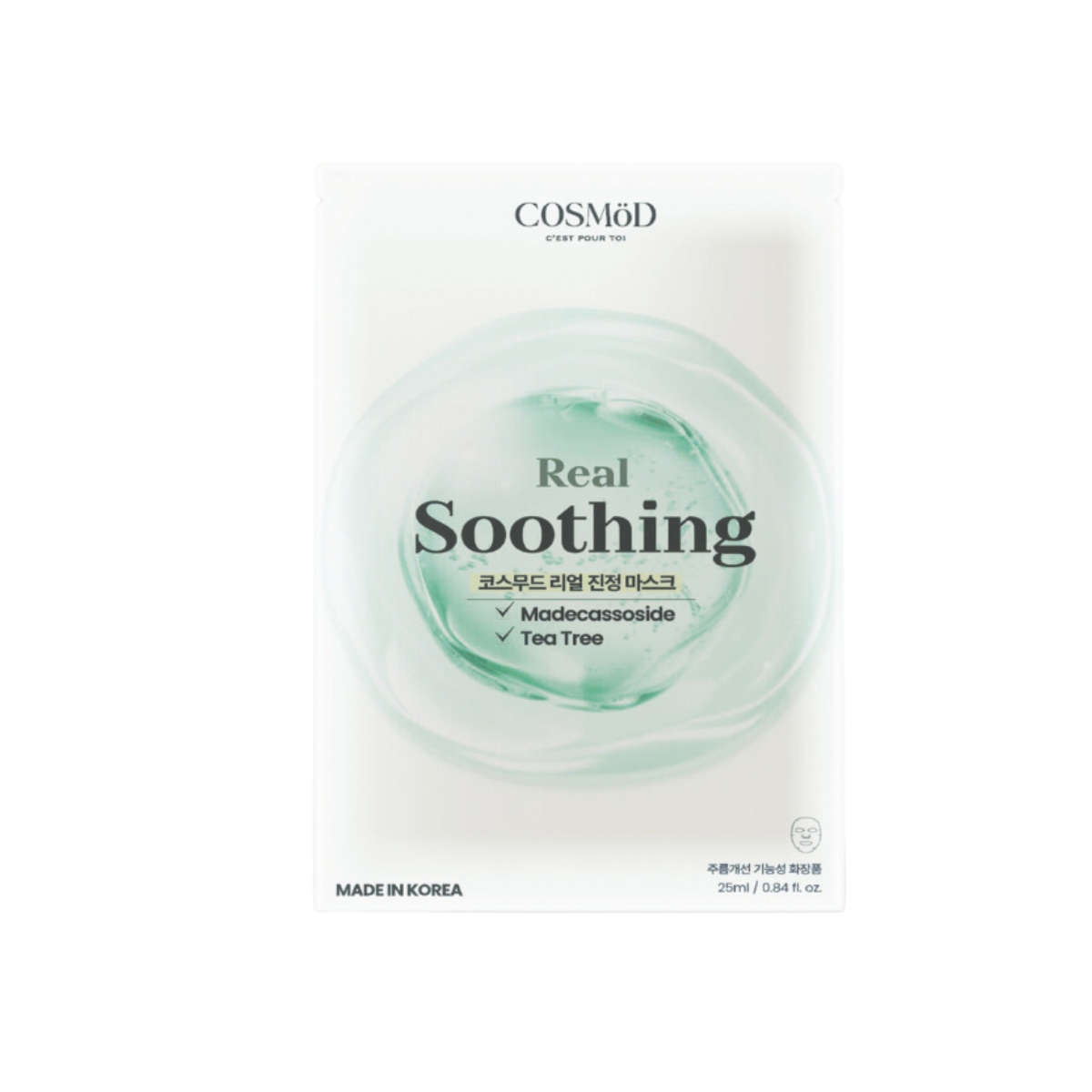 Mặt Nạ Cosmod Real Soothing Madecassoside Tea Tree - Xanh