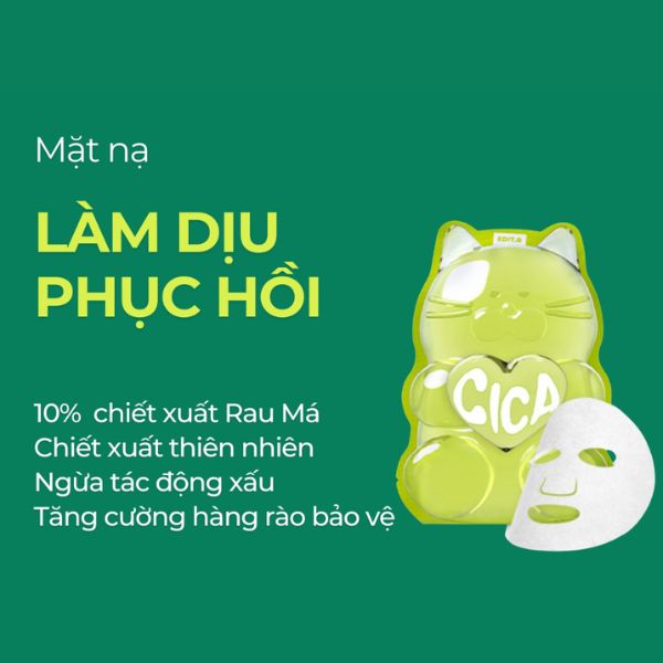 Mặt Nạ EDIT.B Waterfull Gummy Cica Làm Dịu Da 25ml