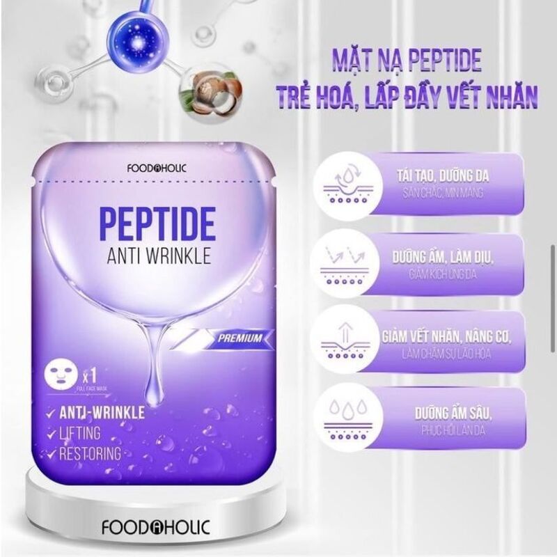 Mặt Nạ Foodaholic Peptide Hỗ Trợ Trẻ Hoá & Mờ Nếp Nhăn 23ml (1 miếng)