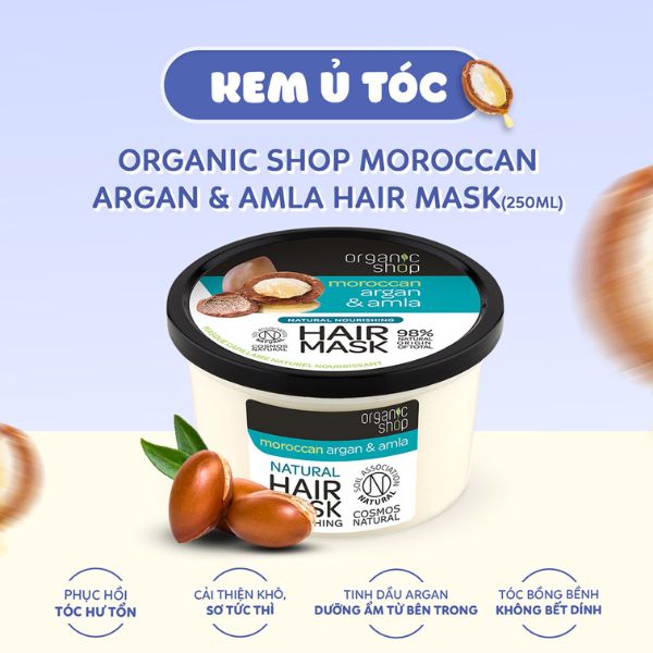 Mặt Nạ Tóc Organic Shop Argan & Amla Natural Nourishing Hair Mask 250ml