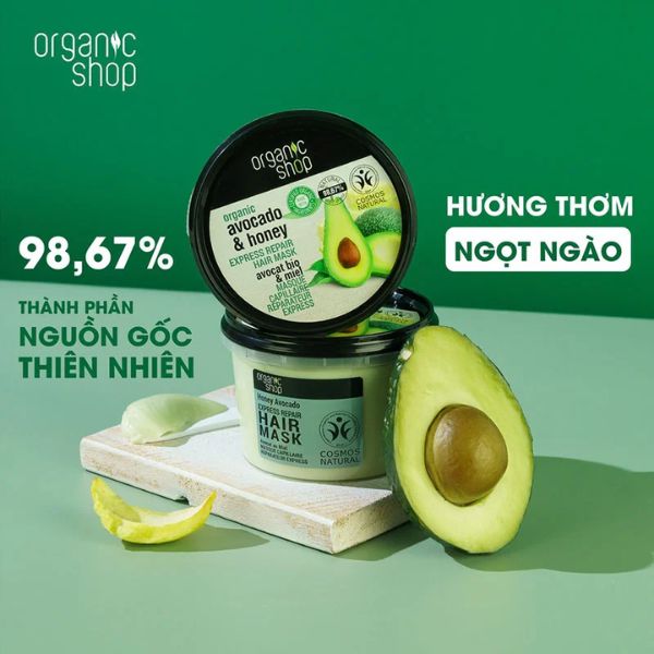 Mặt Nạ Tóc Organic Shop Avocado & Honey Natural Repairing Hair Mask 250ml