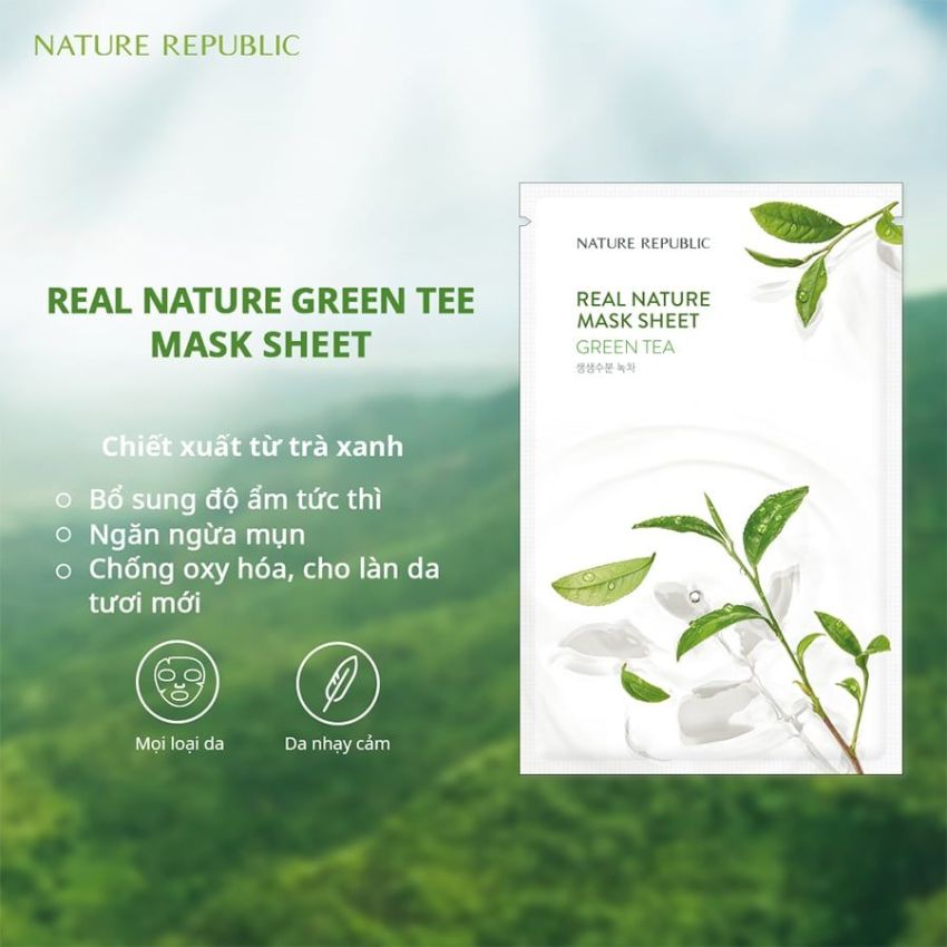 Mặt Nạ Nature Republic Green Tea - Chiết Xuất Trà Xanh 23ml