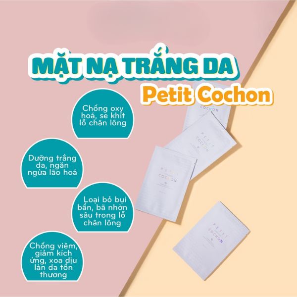 Mặt Nạ Petit Cochon Whitening Mask Dưỡng Trắng (10 miếng)