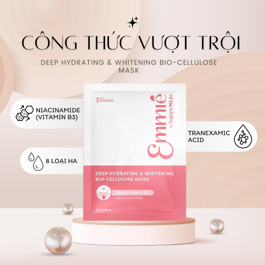 Mặt Nạ Sinh Học Làm Trắng & Cấp Ẩm Sâu Deep Hydrating & Whitening Bio-Cellulose Mask 25g - Hộp 10 Miếng