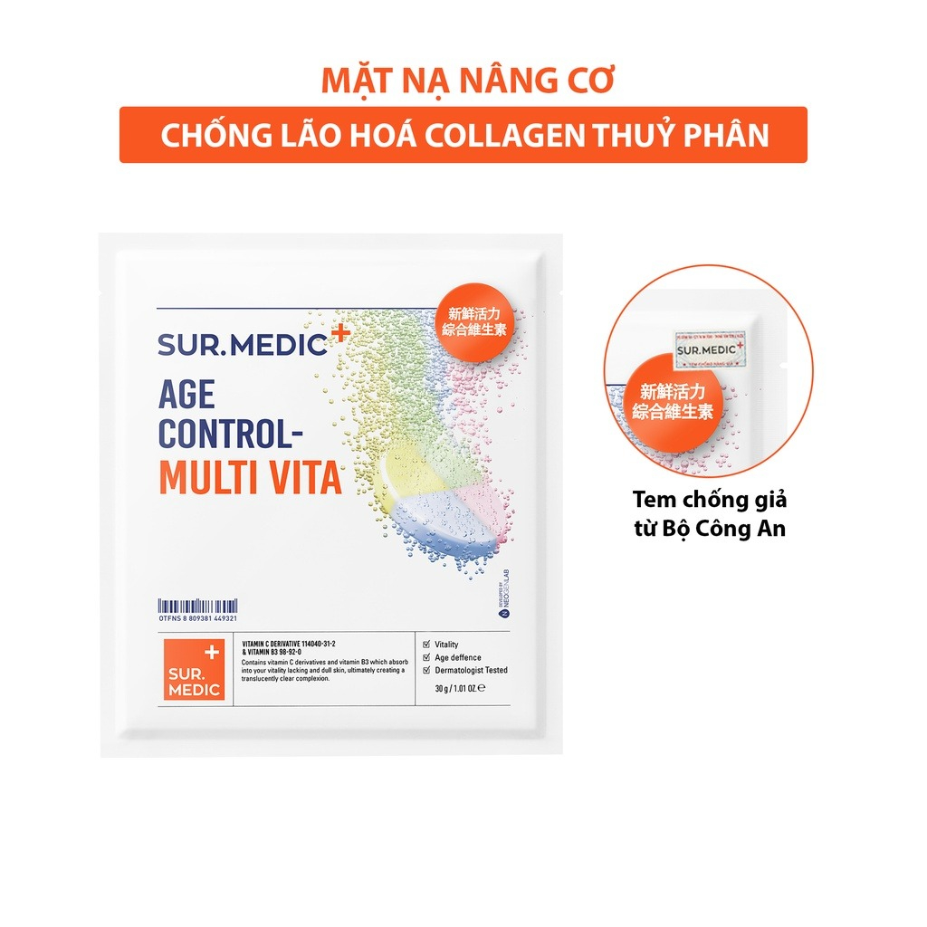 Mô tả mặt nạ Sur.Medic + Age Control Multi Vita 30g