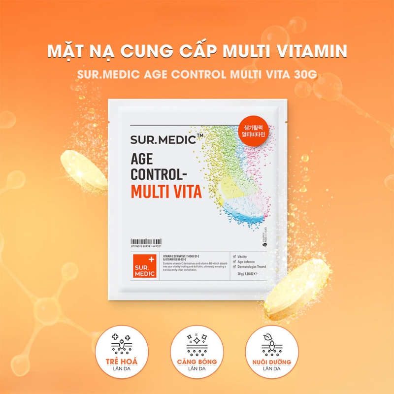 Mặt Nạ Sur.Medic + Age Control Multi Vita 30g 1PCS - Tái Tạo Da