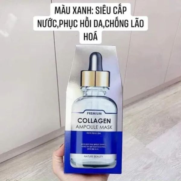 Mặt Nạ Nature Beauty Collagen Ampoule Mask Tinh Chất Tế Bào Gốc - Màu Xanh (1PCS)