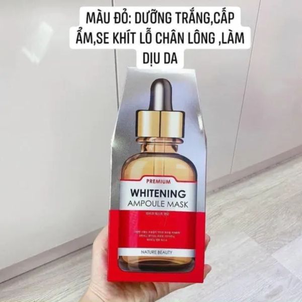 Mặt Nạ Nature Beauty Writening Ampoule Mask Tinh Chất Tế Bào Gốc Trắng Da - Màu Đỏ (10PCS)