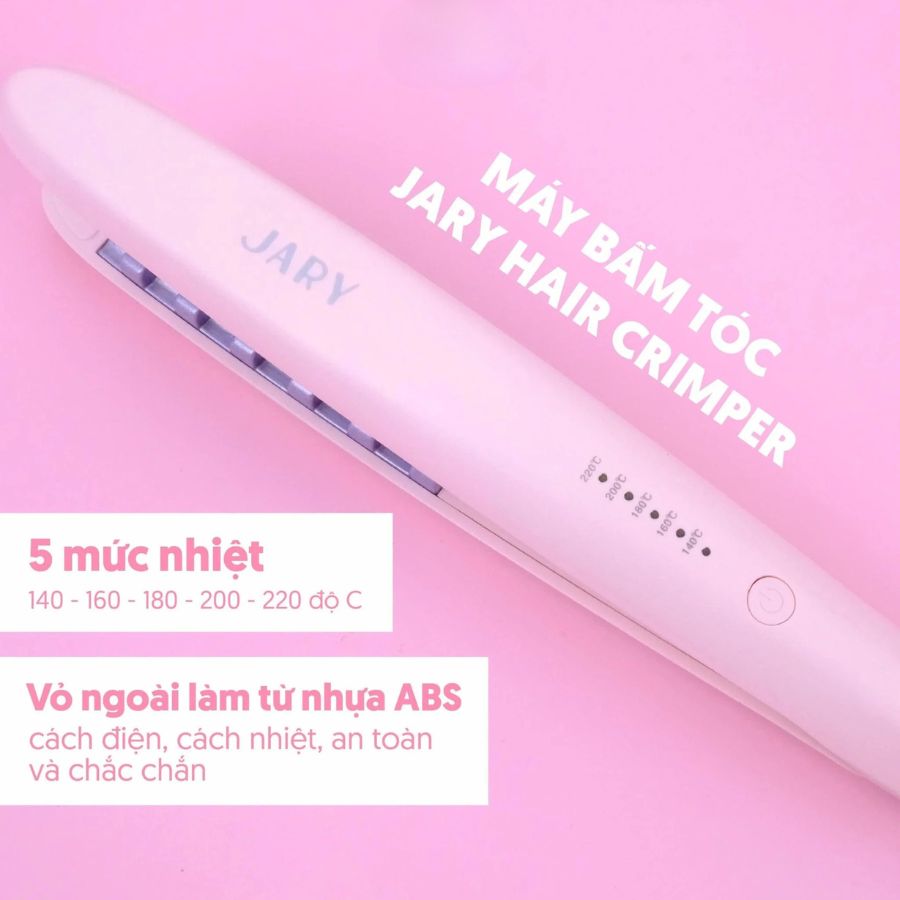 Máy Làm Tóc Jary Hair Crimper Bấm Phồng Chân Tóc - Màu Hồng