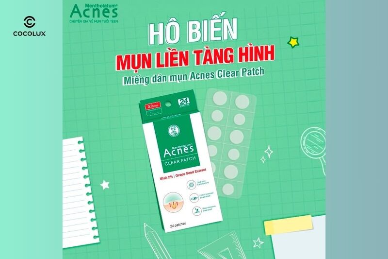 Thiết kế bao bì của Miếng Dán Mụn Acnes