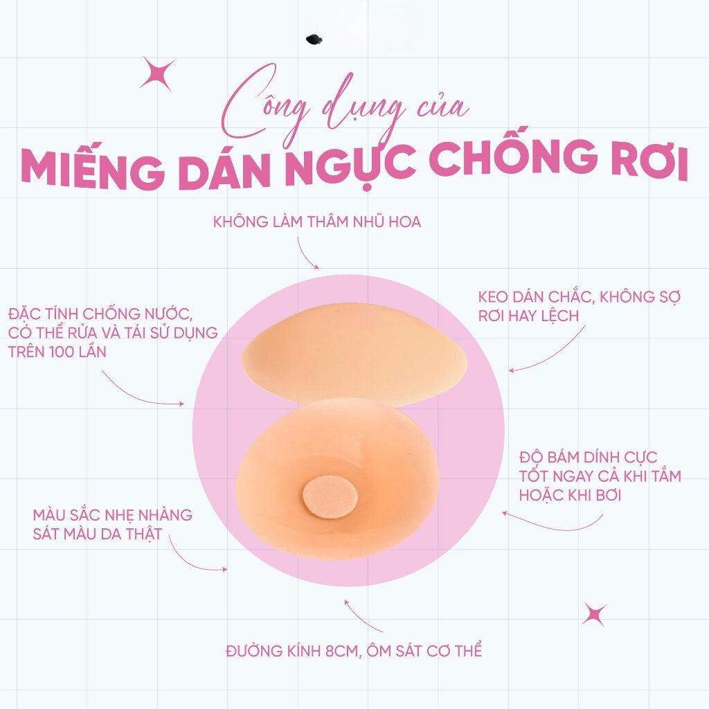 Công dụng của Miếng Dán Ngực Jary Silicone Jary Nipple Cover - 01 Chống Rớt