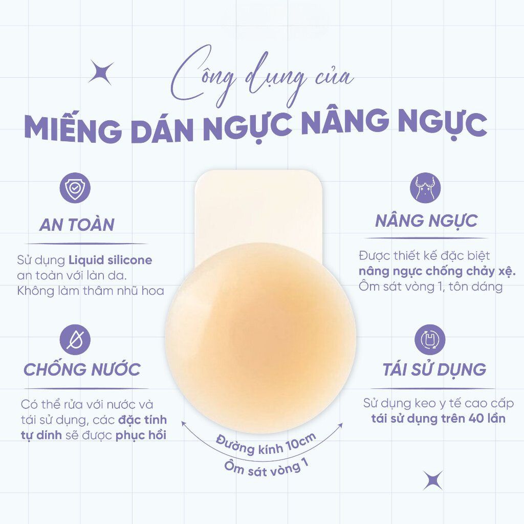 Công dụng của Miếng Dán Ngực Jary Silicone Jary Nipple Cover - 03 Nâng Ngực