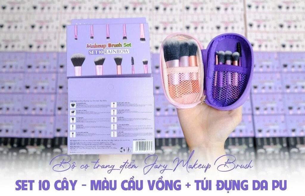 Mô tả Bộ Cọ Jary Túi Da PU Set 10 Cây Rainbow