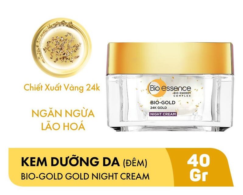 Mô tả Kem Dưỡng Bio-Essence Bio-Gold Night Cream Vàng 24K Ngừa Lão Hóa Ban Đêm 40g