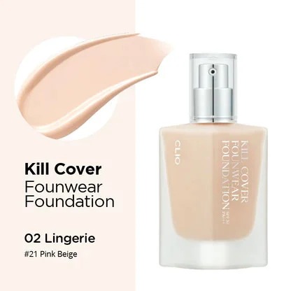 Mô tả Kem Nền CLIO Kill Cover Founwear Foundation SPF30 PA+++ #2 LINGERIE