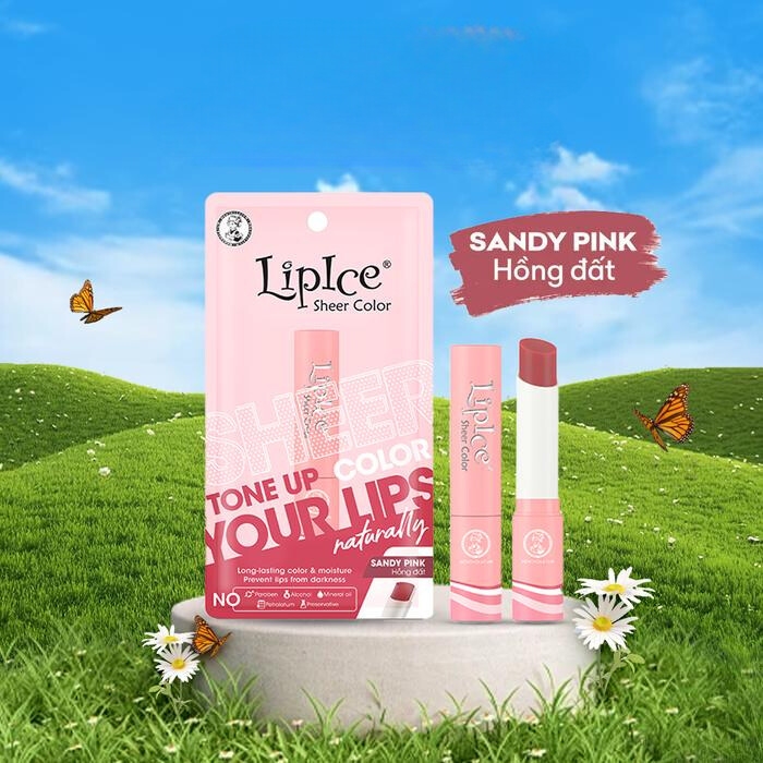 Mô tả Son Dưỡng LipIce Sheer Color #Sandy Pink Hồng Đất 2.4g