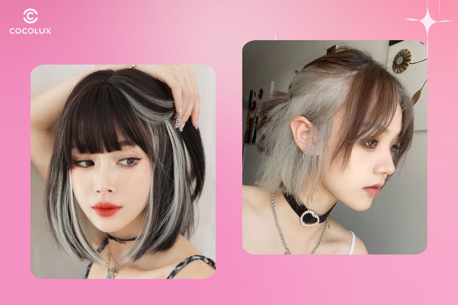 Nhuộm Highlight tóc ngắn với tông màu sáng