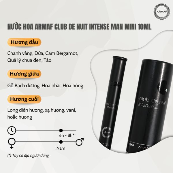 Nước Hoa Armaf Club De Nuit Intense Man Eau De Toilette 10ml